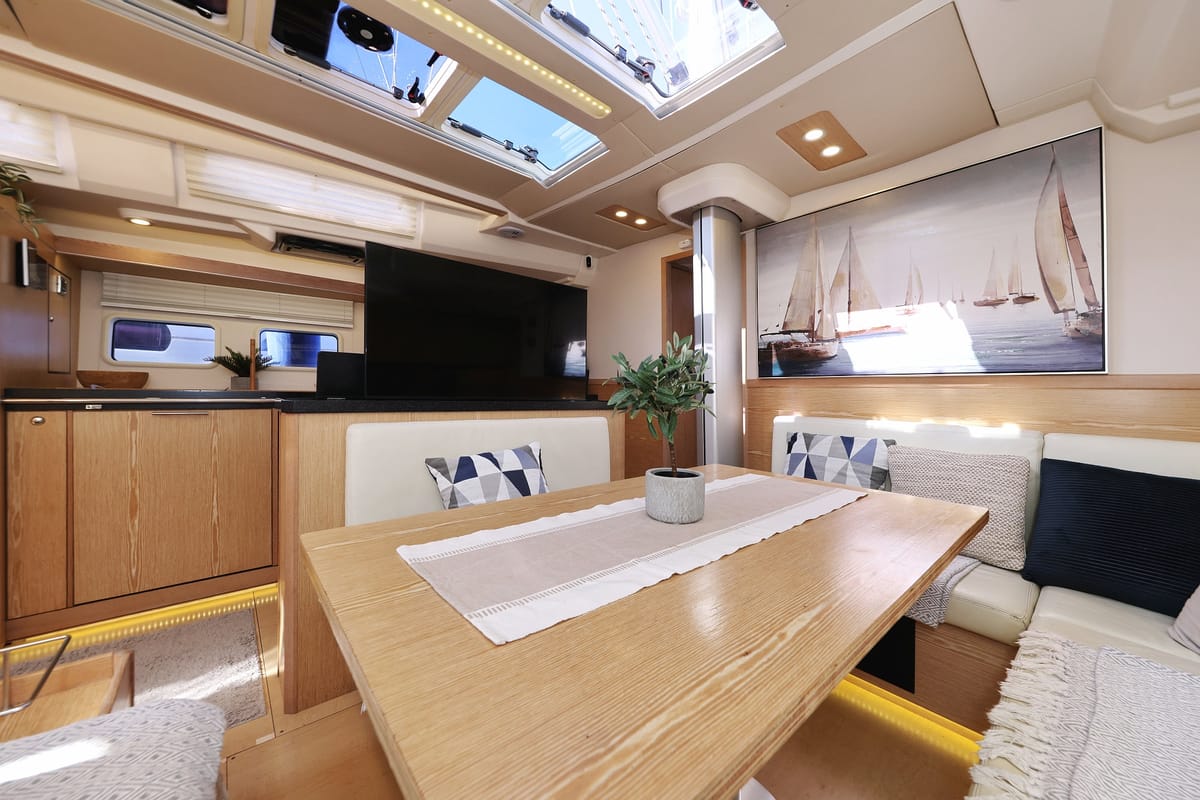 Salon of Amethyst, a Hanse Yachts Hanse 575 sailboat at Općina Sukošan, Croatia