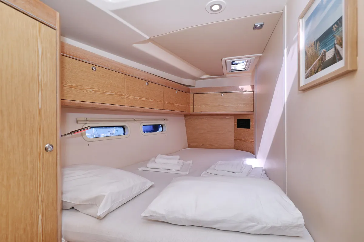 Cabin on Amethyst, a Hanse Yachts Hanse 575 sailboat at Općina Sukošan, Croatia