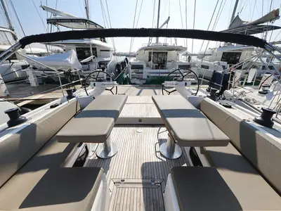 Deck of Amethyst, a Hanse Yachts Hanse 575 sailboat at Općina Sukošan, Croatia