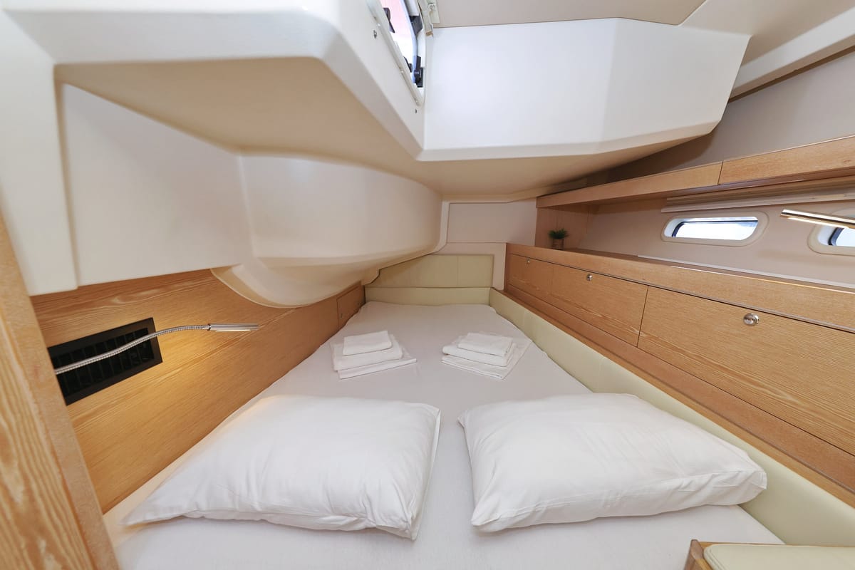 Cabin on Amethyst, a Hanse Yachts Hanse 575 sailboat at Općina Sukošan, Croatia