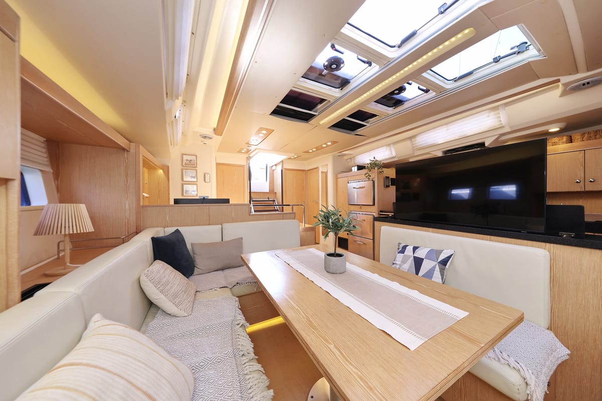 Salon of Amethyst, a Hanse Yachts Hanse 575 sailboat at Općina Sukošan, Croatia