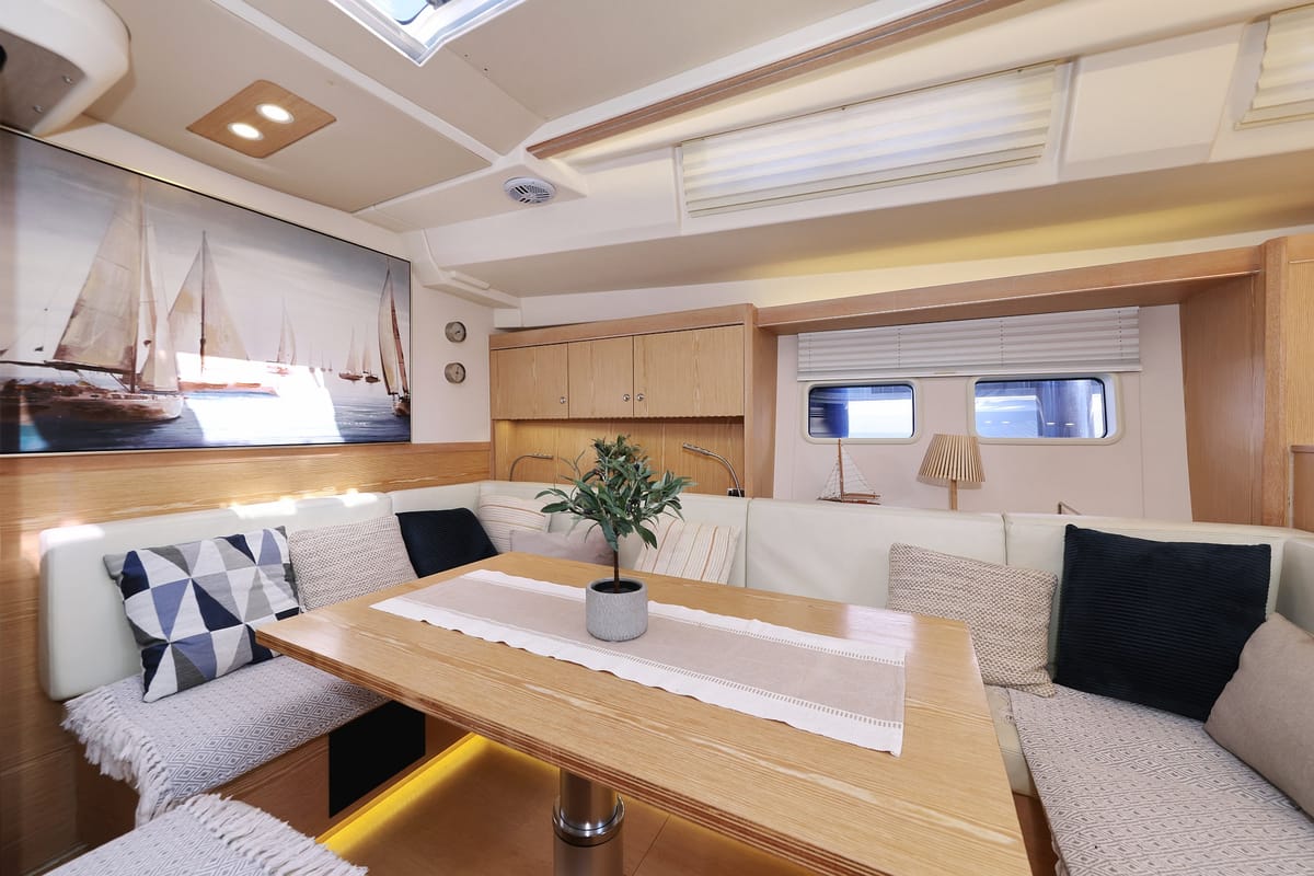 Salon of Amethyst, a Hanse Yachts Hanse 575 sailboat at Općina Sukošan, Croatia