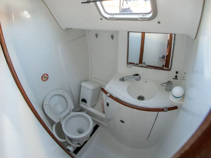 Head on Ekaterini, a Beneteau Oceanis 411 sailboat at Volos Municipality, Greece