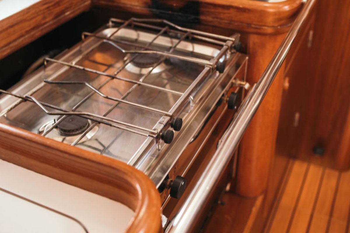 Galley of Ekaterini, a Beneteau Oceanis 411 sailboat at Volos Municipality, Greece