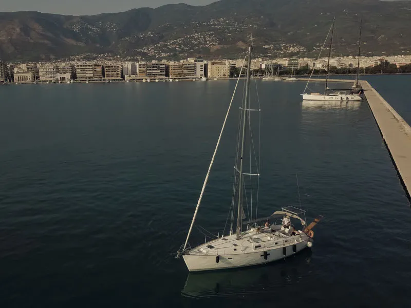 Exterior view of Ekaterini, a Beneteau Oceanis 411 sailboat at Volos Municipality, Greece