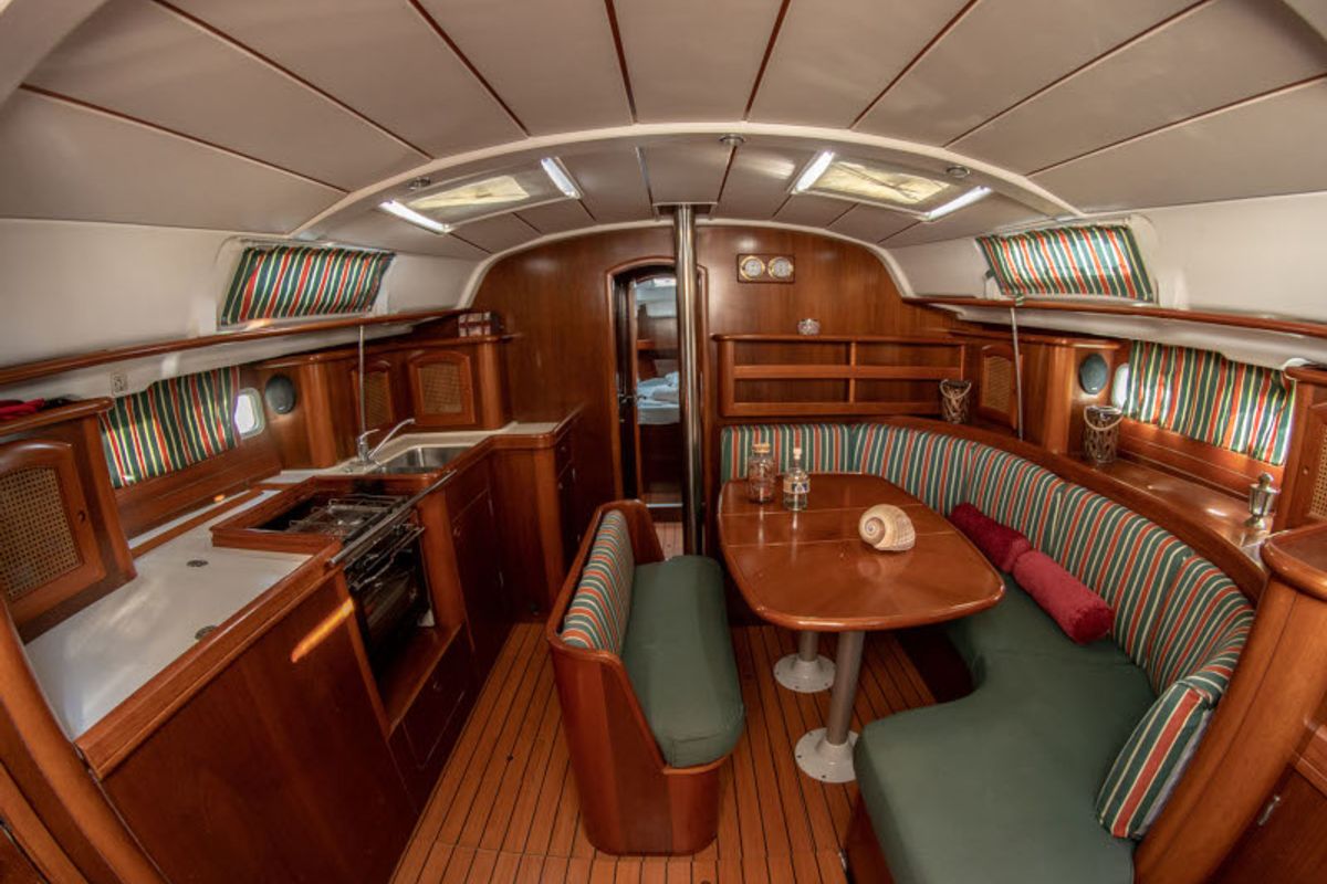 Salon of Ekaterini, a Beneteau Oceanis 411 sailboat at Volos Municipality, Greece