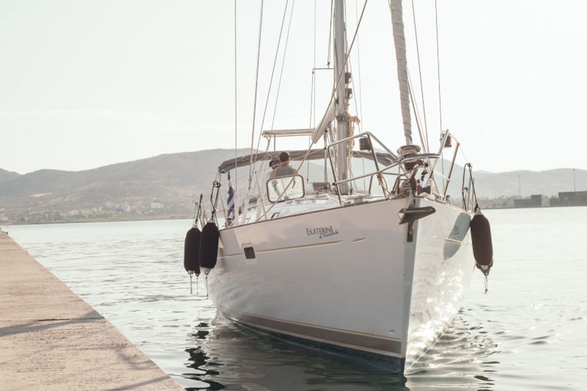 Exterior view of Ekaterini, a Beneteau Oceanis 411 sailboat at Volos Municipality, Greece