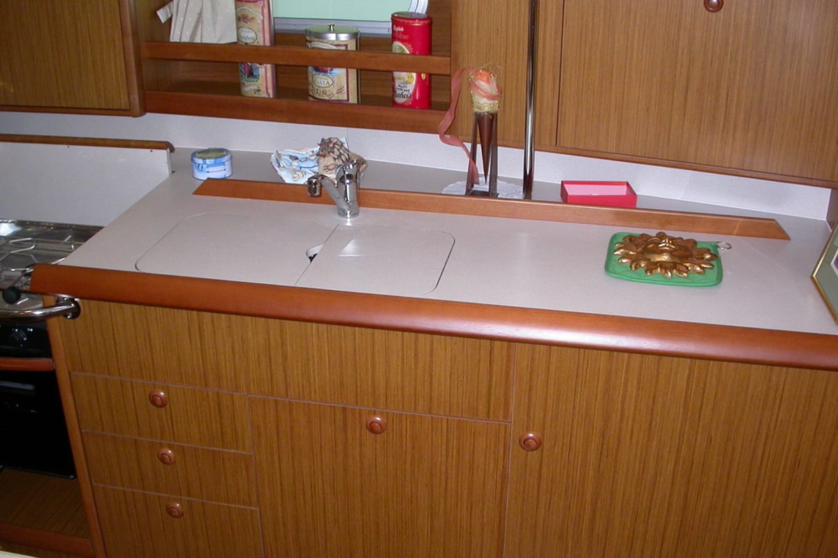 Galley of Sea Dream, a Jeanneau Sun Odyssey 45 sailboat at Općina Sukošan, Croatia