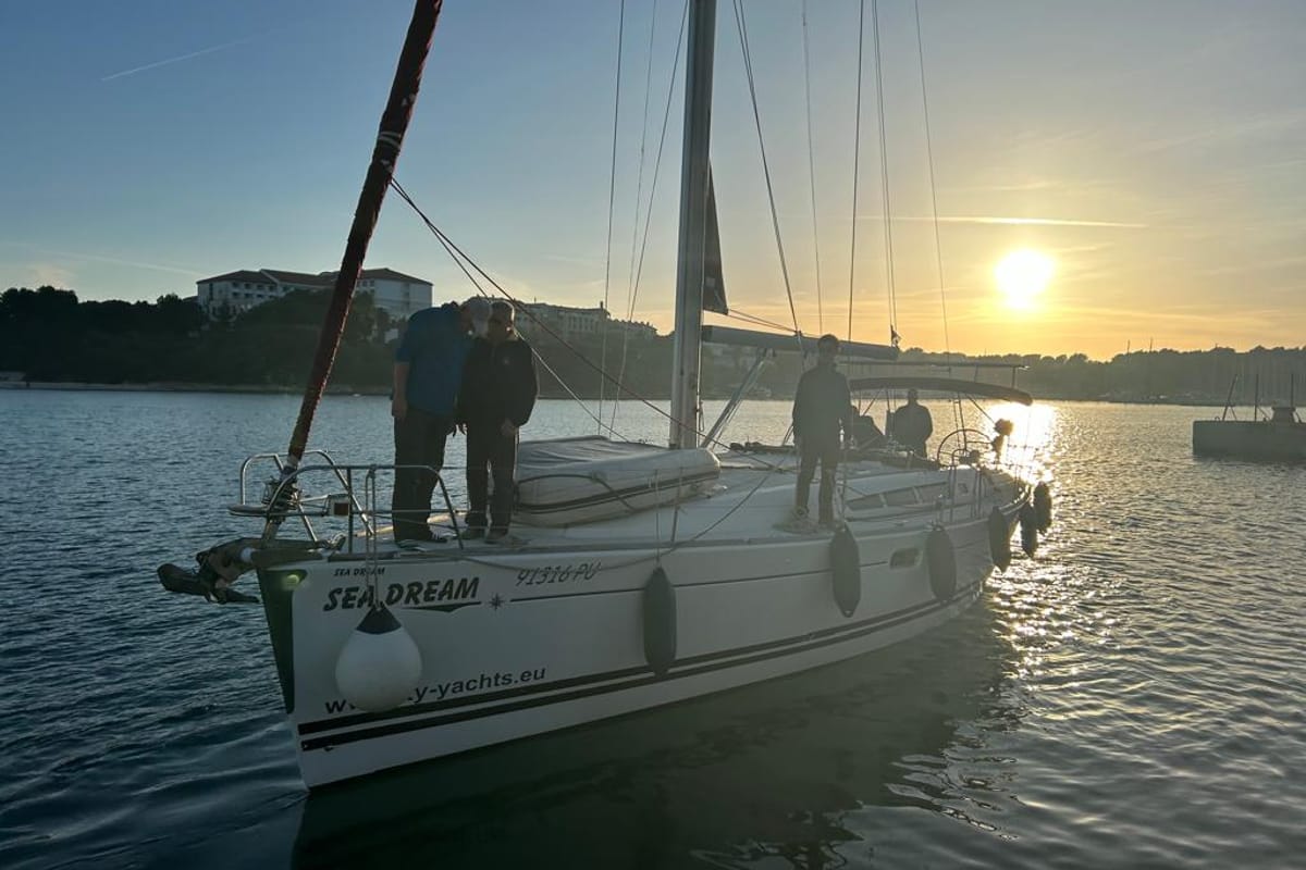 Exterior view of Sea Dream, a Jeanneau Sun Odyssey 45 sailboat at Općina Sukošan, Croatia