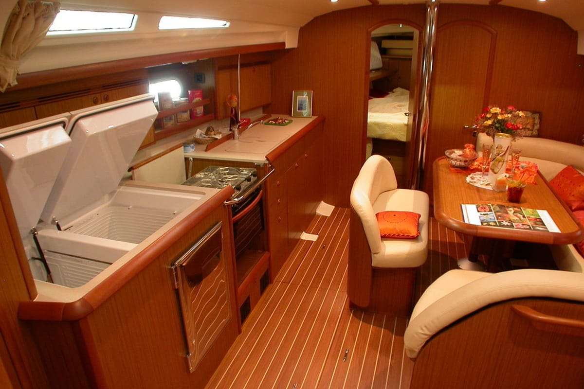Galley of Sea Dream, a Jeanneau Sun Odyssey 45 sailboat at Općina Sukošan, Croatia