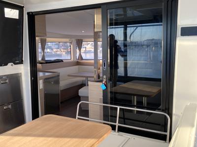 Deck of Dream of Liberty, a Lagoon 42 catamaran at Grad Biograd na Moru, Croatia