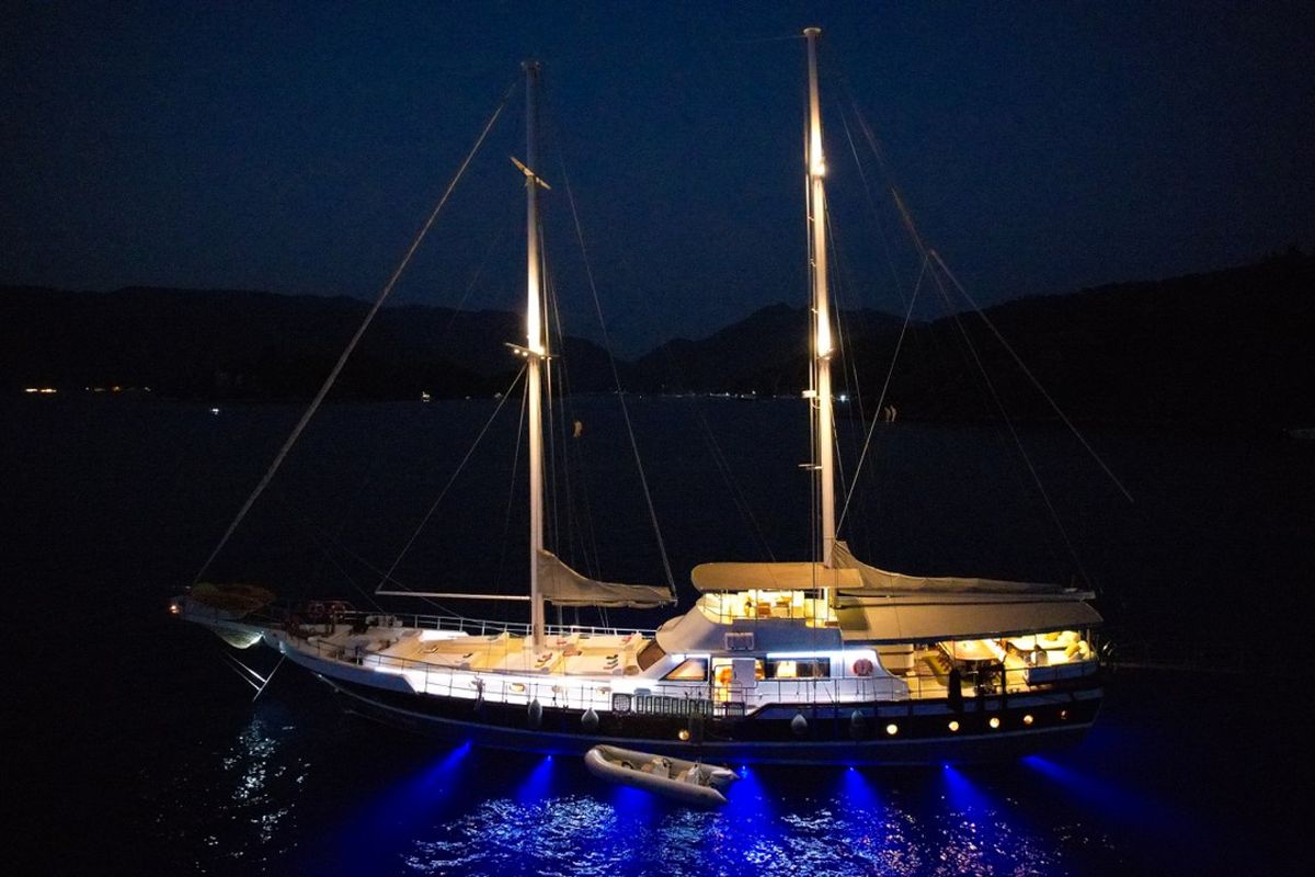 Exterior view of Perla Del Mar, a Unknown M/S Perla Del Mar yacht at Marmaris, Turkey