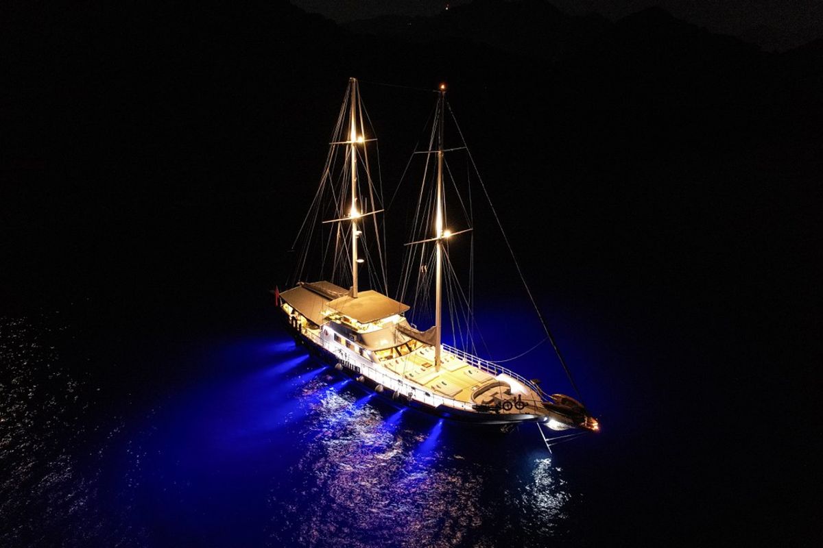 Exterior view of Perla Del Mar, a Unknown M/S Perla Del Mar yacht at Marmaris, Turkey
