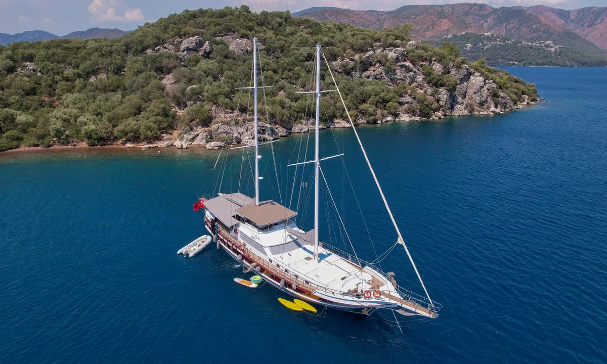 Exterior view of Perla Del Mar, a Unknown M/S Perla Del Mar yacht at Marmaris, Turkey