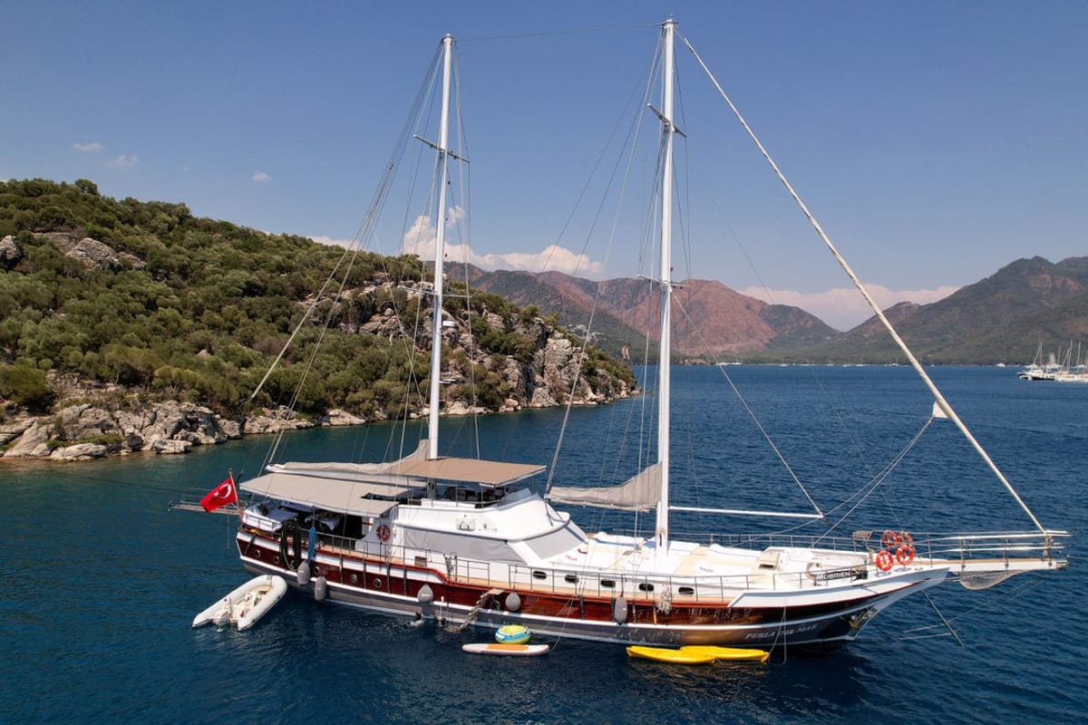Exterior view of Perla Del Mar, a Unknown M/S Perla Del Mar yacht at Marmaris, Turkey