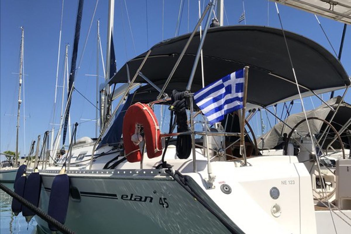 Exterior view of Classic, a Elan 45 sailboat at Municipal Unit of Ellomenos, Greece