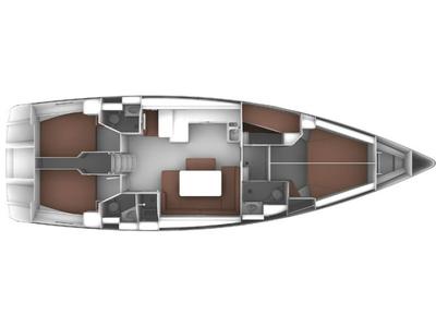 Floor plan of Alma Libre III, a Bavaria Cruiser 51 sailboat at Municipal Unit of Lefkada, Greece
