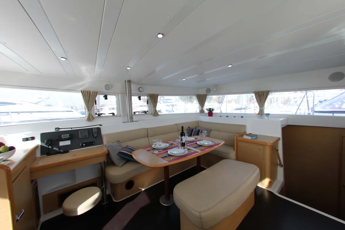 Salon of Fantasy, a Lagoon 420 catamaran at Athens, Greece
