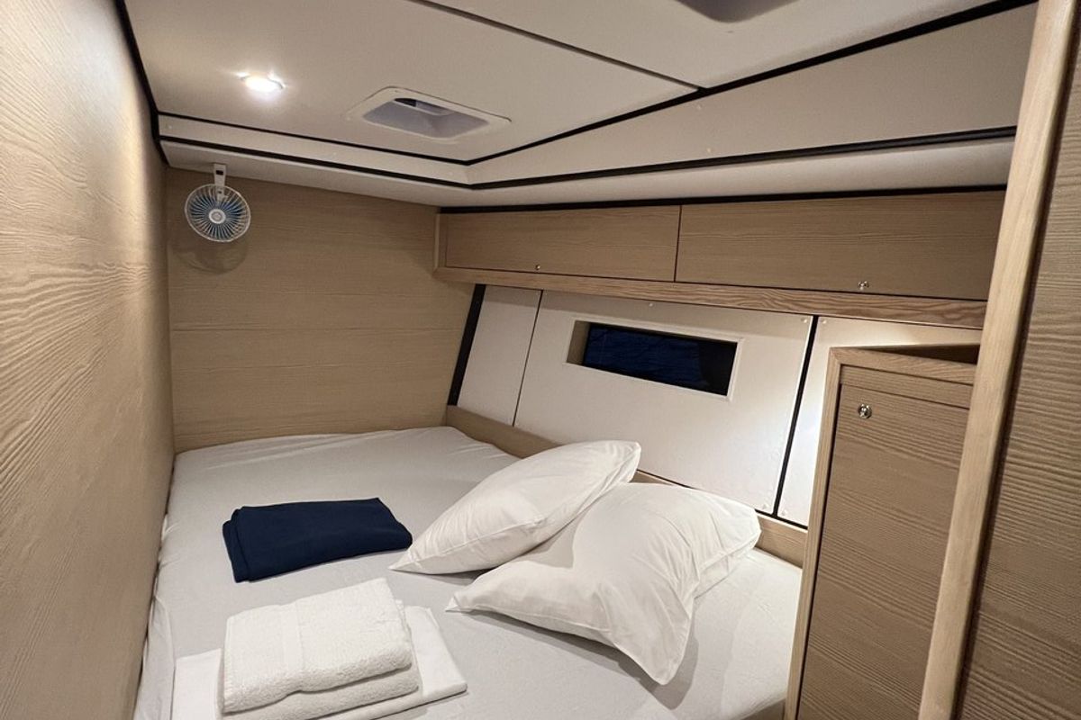 Cabin on Elly Blu, a D&D Kufner 54 sailboat at Salerno, Italy