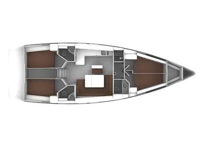 Floor plan of Iris I, a Bavaria Cruiser 46 sailboat at Općina Sukošan, Croatia