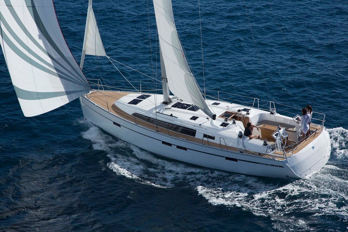 Exterior view of Iris I, a Bavaria Cruiser 46 sailboat at Općina Sukošan, Croatia