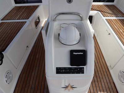 Cockpit of Diamond, a Jeanneau Sun Odyssey 440 sailboat at Athens, Greece