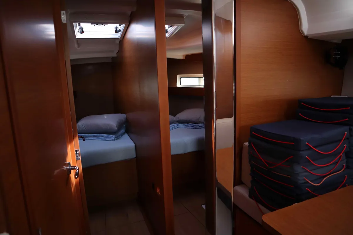 Salon of Diamond, a Jeanneau Sun Odyssey 440 sailboat at Athens, Greece