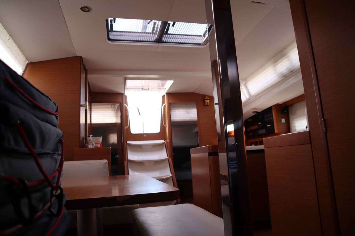 Salon of Diamond, a Jeanneau Sun Odyssey 440 sailboat at Athens, Greece