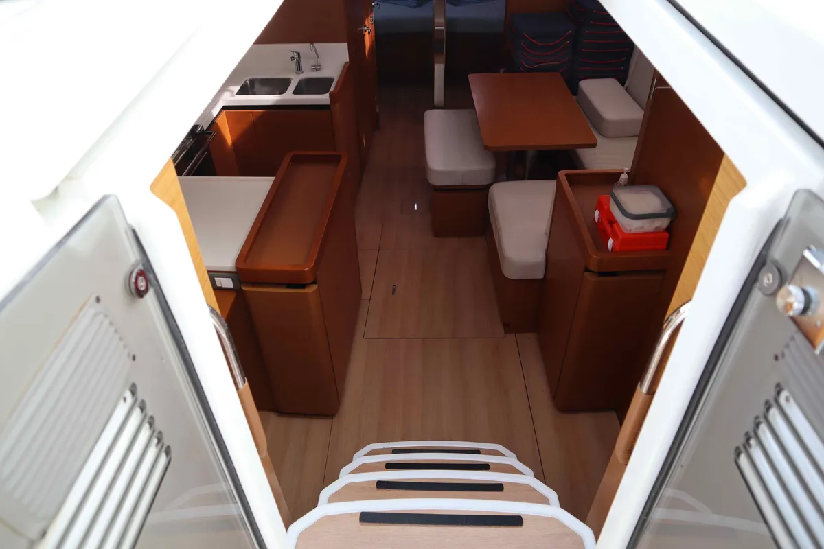 Salon of Diamond, a Jeanneau Sun Odyssey 440 sailboat at Athens, Greece