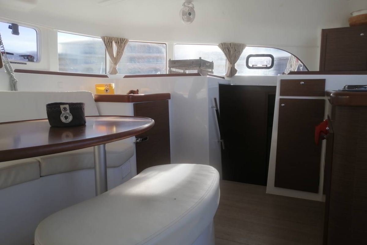 Salon of Arcane, a Lagoon 380 catamaran at Pointe-à-Pitre, France