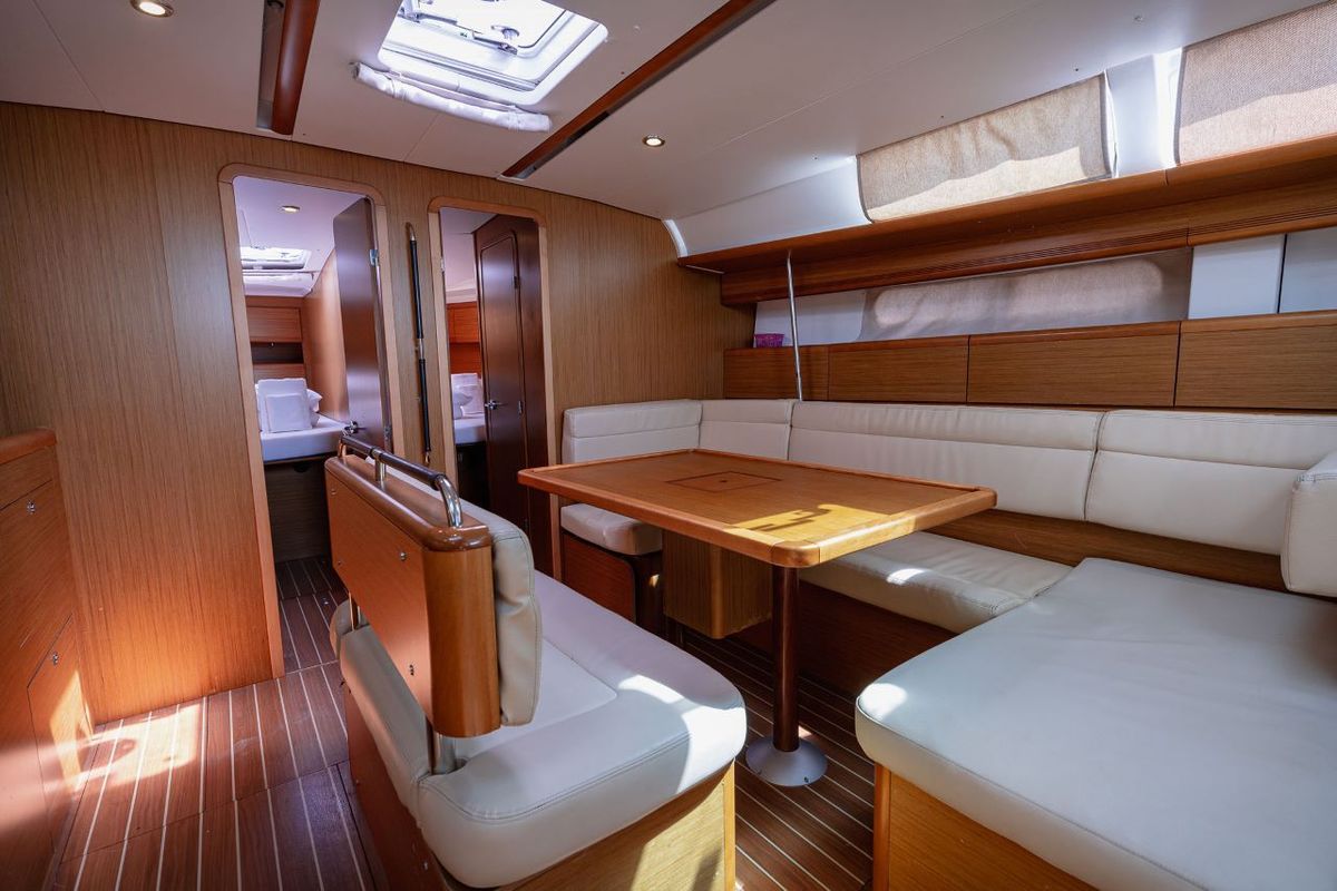Salon of Ana B., a Jeanneau Sun Odyssey 49i sailboat at Seget Donji, Croatia