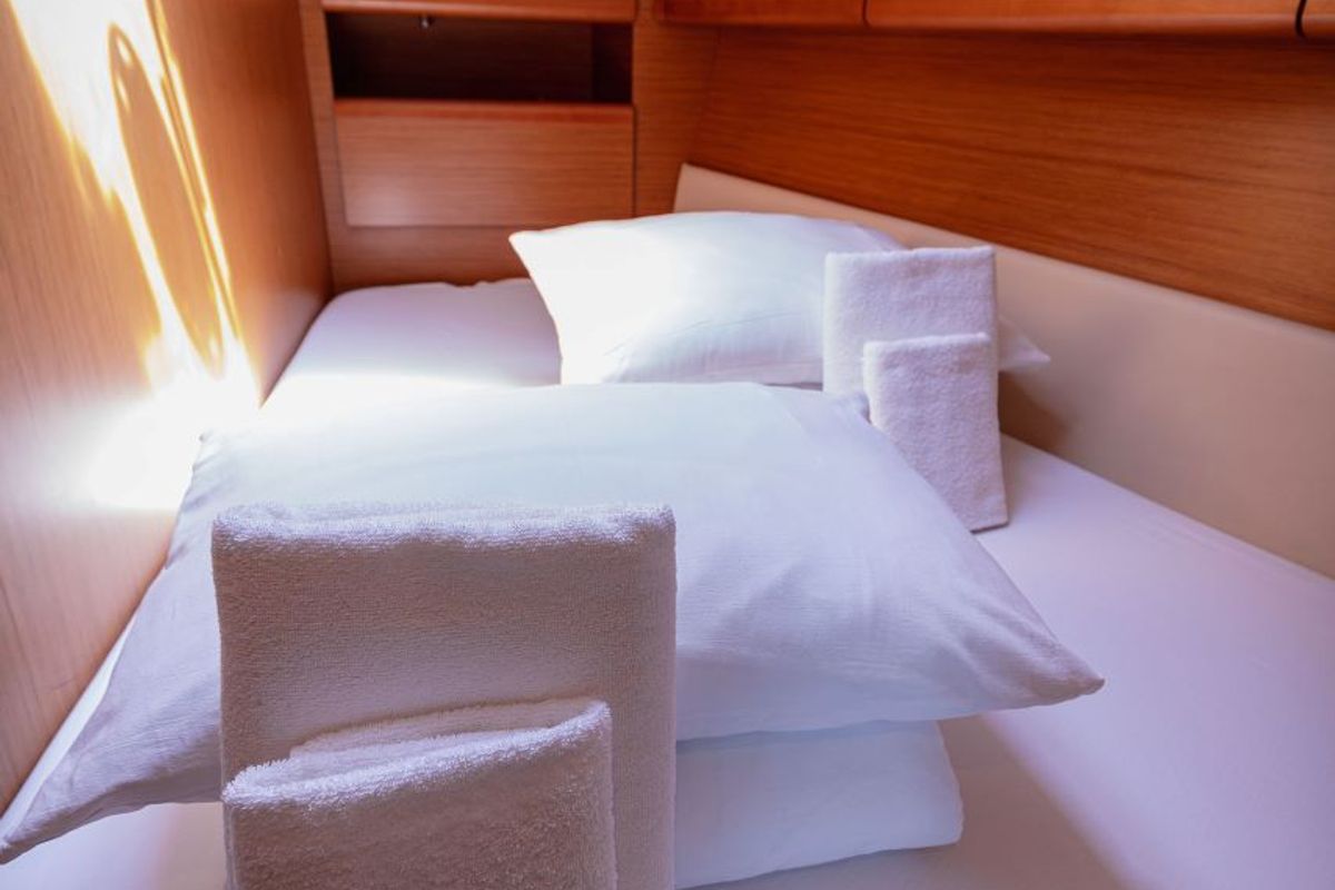 Cabin on Ana B., a Jeanneau Sun Odyssey 49i sailboat at Seget Donji, Croatia