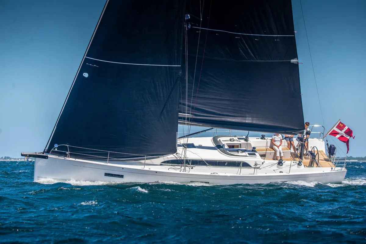 Exterior view of Gazelle, a X-Yachts Xp 44 sailboat at Lavreotiki Municipal Unit, Greece