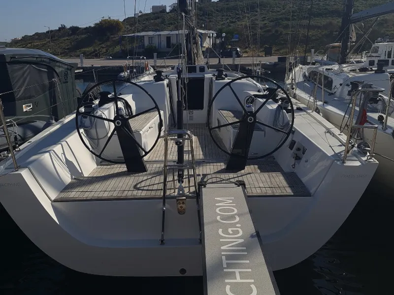 Cockpit of Gazelle, a X-Yachts Xp 44 sailboat at Lavreotiki Municipal Unit, Greece