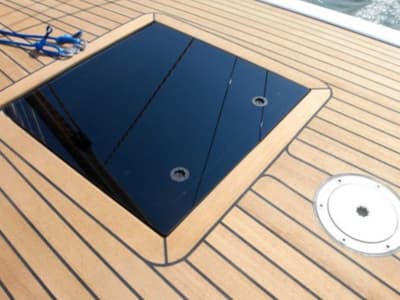 Deck of Gazelle, a X-Yachts Xp 44 sailboat at Lavreotiki Municipal Unit, Greece