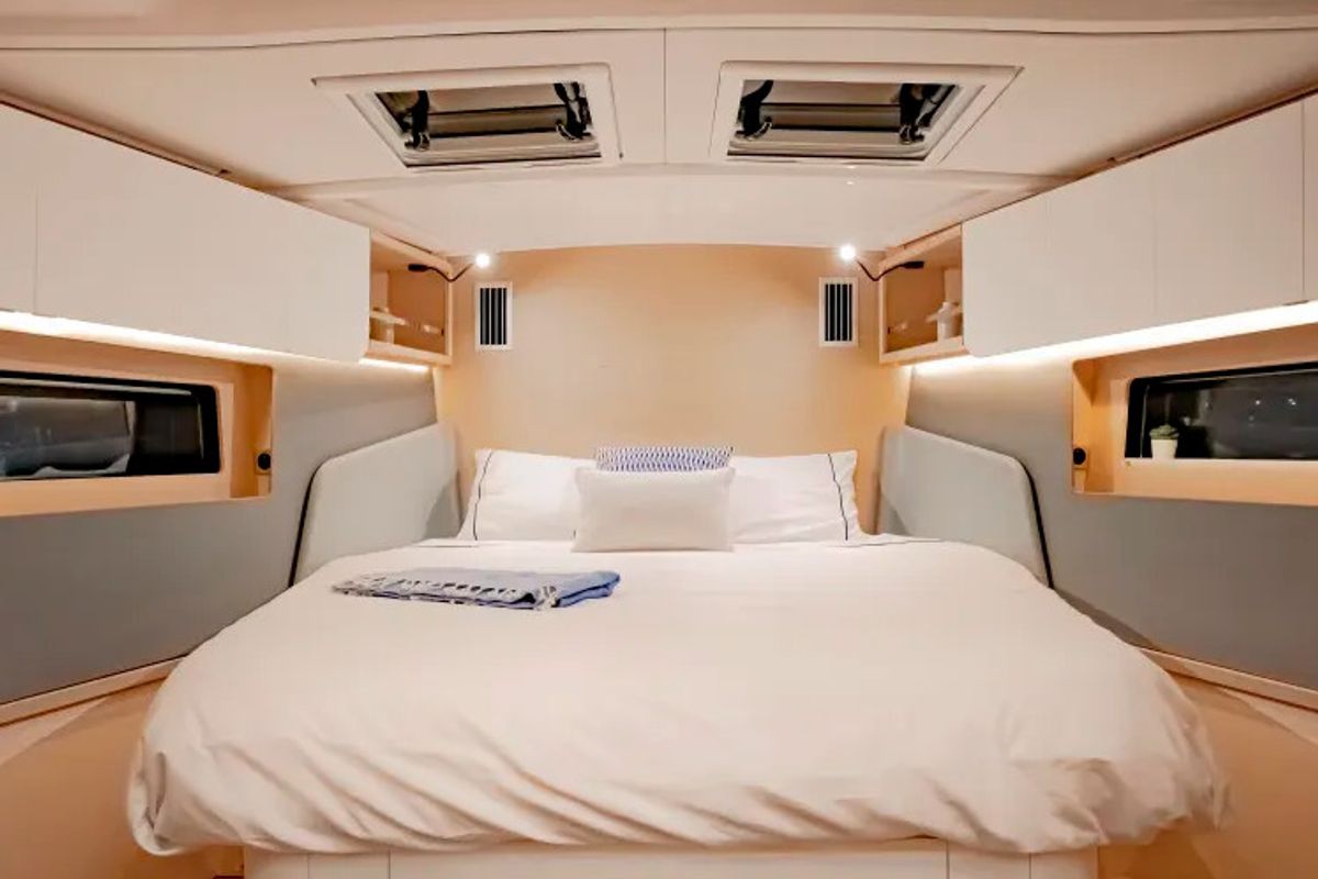 Cabin on Moorings 44.3 Exclusive, a Dufour 44 sailboat at Road Town, British Virgin Islands