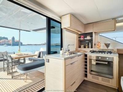 Galley of Corali, a Lagoon 51 catamaran at Athens, Greece