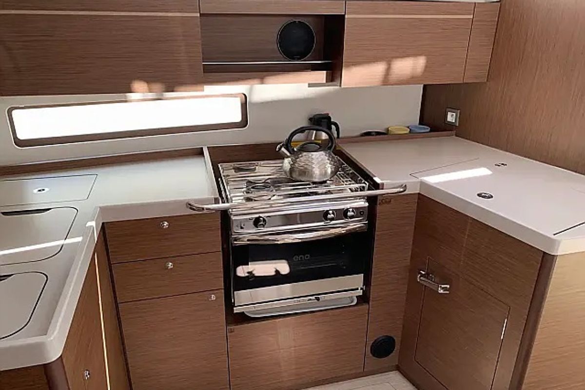 Galley of Northern Light, a Beneteau Oceanis 40.1 sailboat at Grad Trogir, Croatia