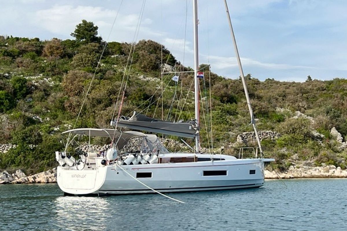Exterior view of Northern Light, a Beneteau Oceanis 40.1 sailboat at Grad Trogir, Croatia