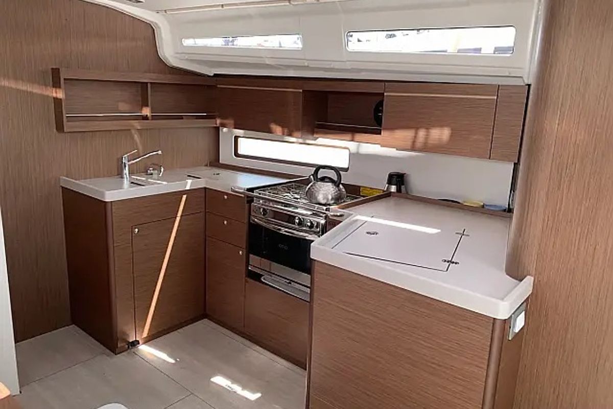Galley of Northern Light, a Beneteau Oceanis 40.1 sailboat at Grad Trogir, Croatia