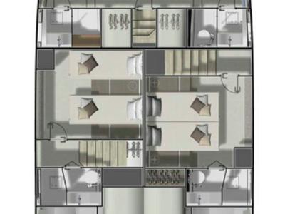 Floor plan of M-Key, a Prestige M48 catamaran at Split, Croatia