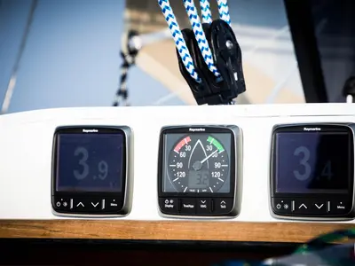 Cockpit of NN1, a Scandinavia Yachts Scandinavia 35 sailboat at Grad Biograd na Moru, Croatia
