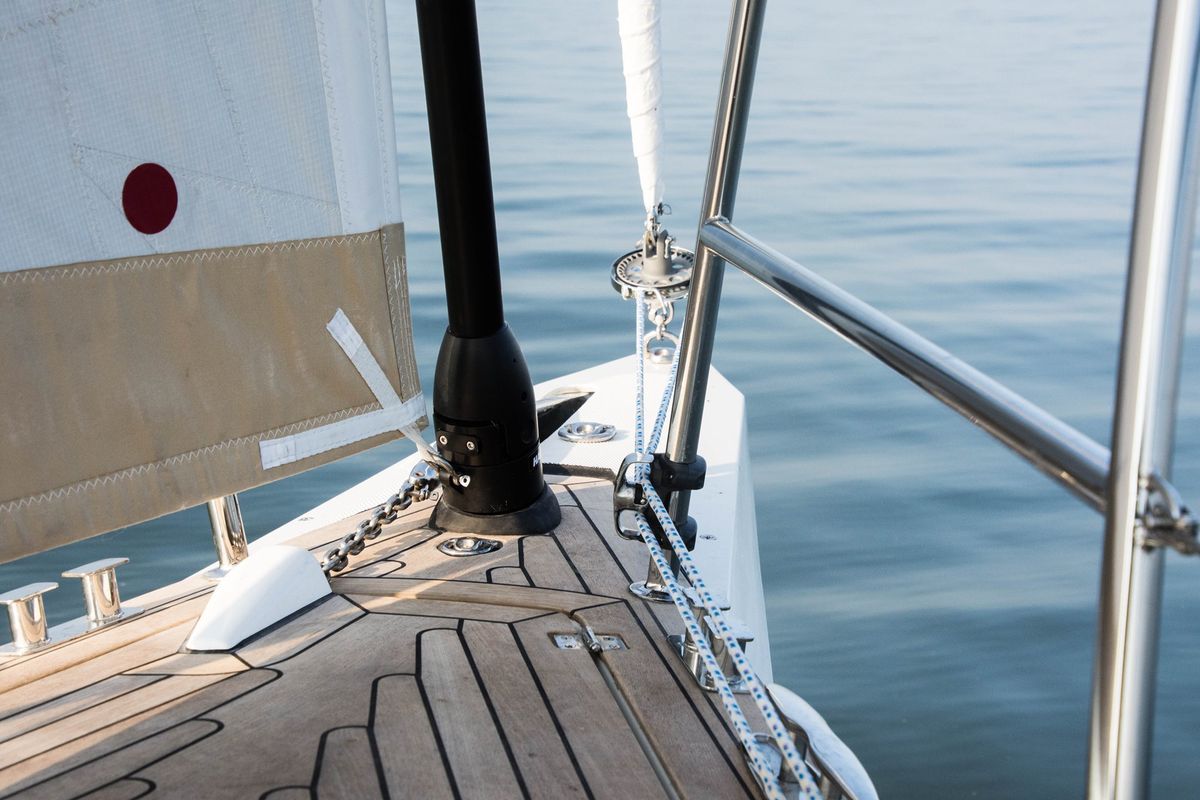 Deck of NN1, a Scandinavia Yachts Scandinavia 35 sailboat at Grad Biograd na Moru, Croatia