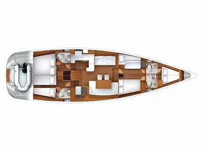 Floor plan of Jeanneau 57 2010, a Jeanneau Jeanneau 57 sailboat at Athens, Greece
