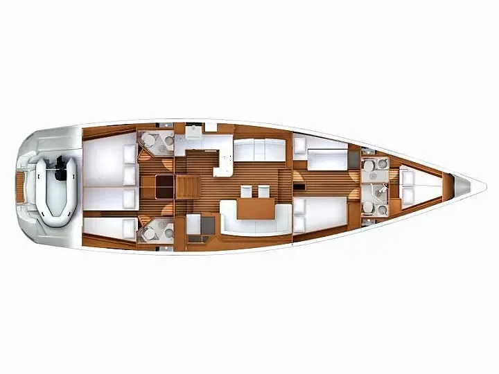 Floor plan of Jeanneau 57 2010, a Jeanneau Jeanneau 57 sailboat at Athens, Greece
