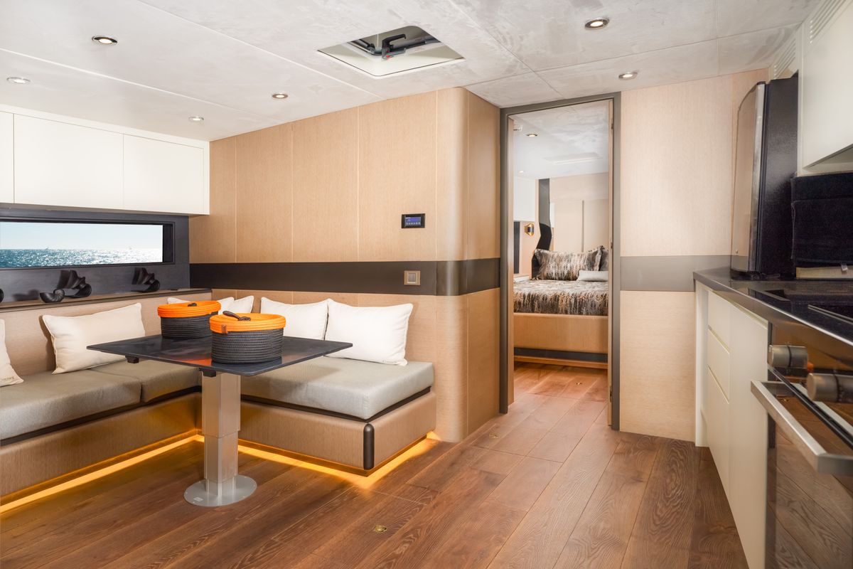 Salon of Phantom, a Gulet Motoryacht yacht at Bodrum, Turkey