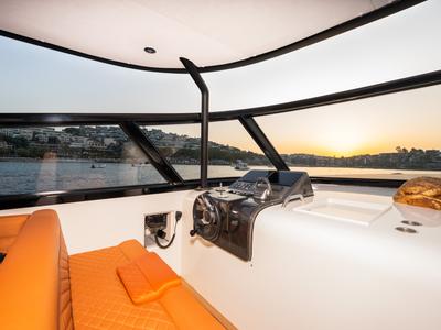 Cockpit of Phantom, a Gulet Motoryacht yacht at Bodrum, Turkey