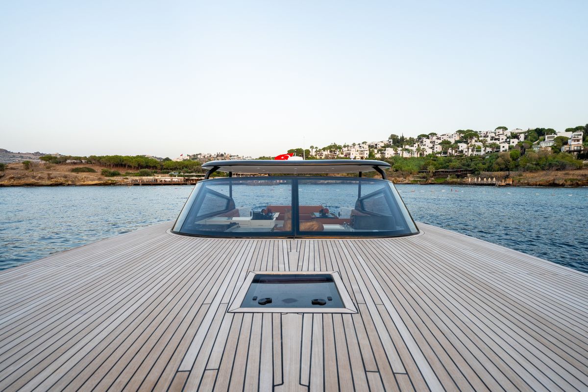 Deck of Phantom, a Gulet Motoryacht yacht at Bodrum, Turkey
