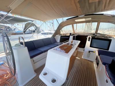 Cockpit of Esra, a Dufour 460 GL sailboat at Grad Kaštela, Croatia