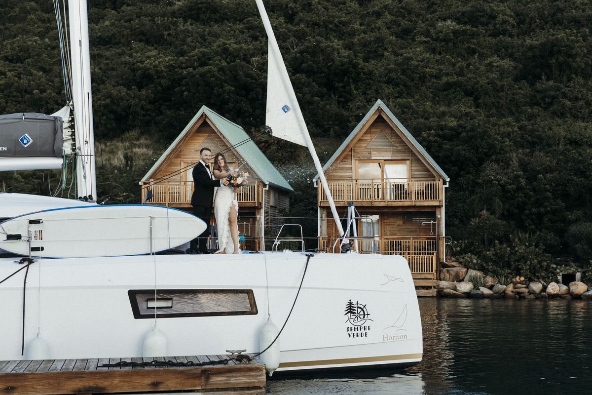 Exterior view of SempreVerde, a Nautitech Rochefort Nautitech 44 Open catamaran at Road Town, British Virgin Islands